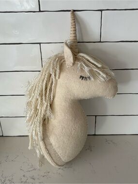 Mud Pie Nursery Unicorn Wall Mount Felt Faux Gold Mane
Hanging Decor